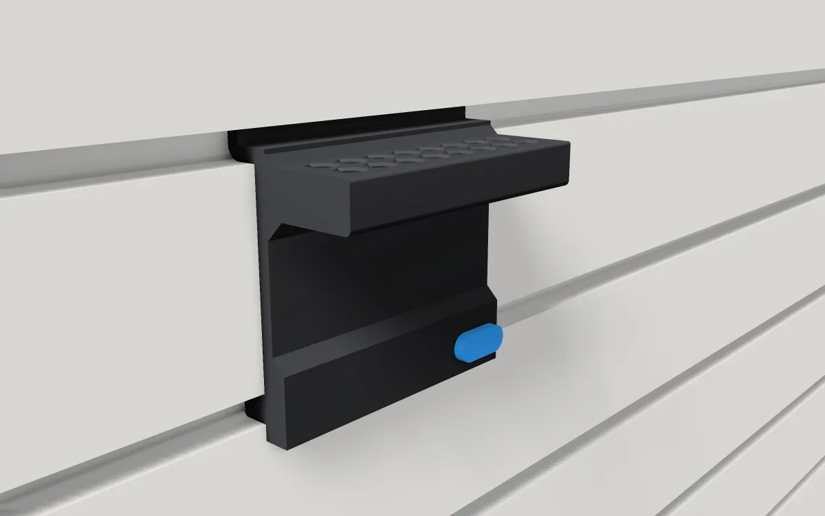 Bit holder · 16 bits, 2 rows on a slatwall, 3D render