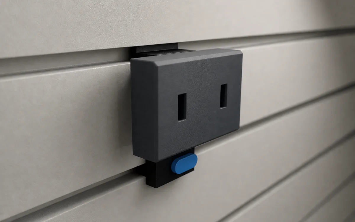 Skadis receiver on a slatwall