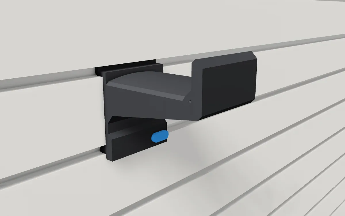 Hose saddle · Narrow on a slatwall, 3D render