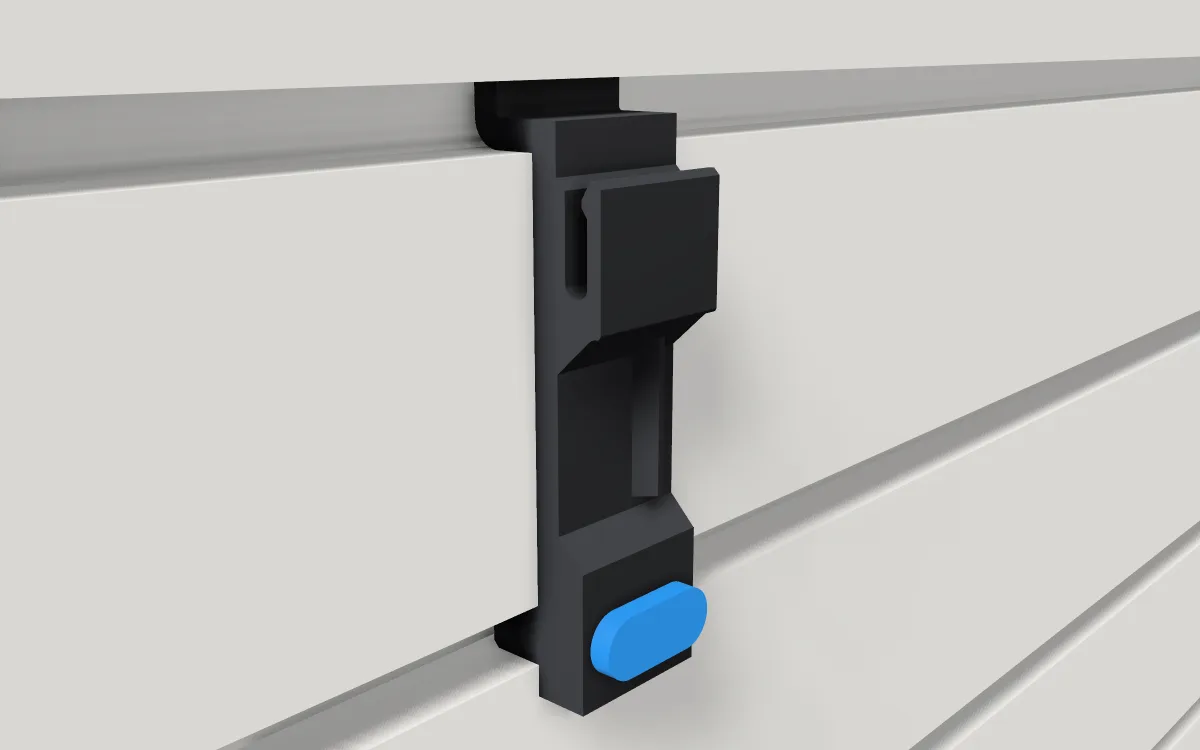 Paper & note clip · Paper stack on a slatwall, 3D render