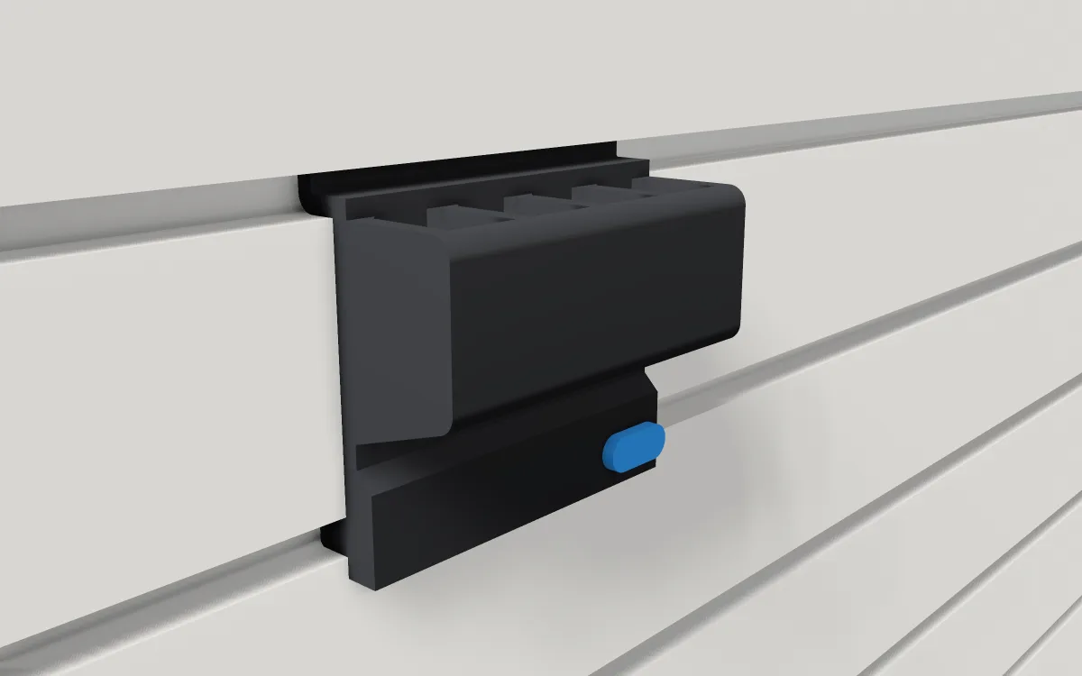 Plier bar · 4 pliers on a slatwall, 3D render